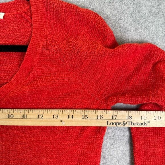 Eileen Fisher Womens Size XS Organic Linen Cotton Pullover Sweater Red V Neck - Picture 3 of 8